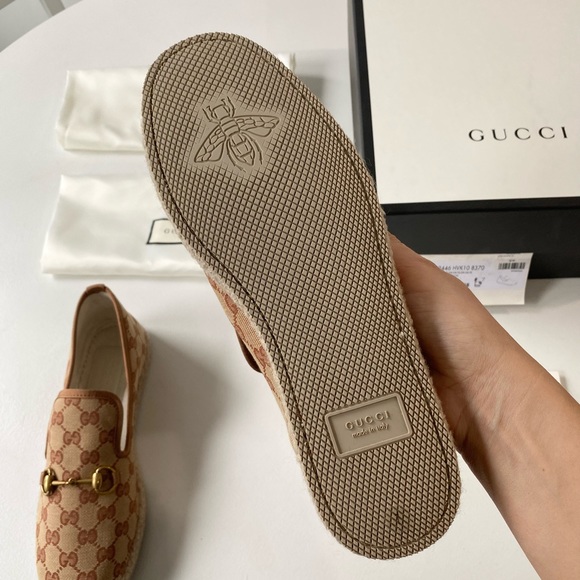 Gucci GG Monogram Horsebit Detail Fria Espadrilles Size US 10 - Picture 8 of 16